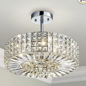 Crystal flush mount light fixture (new in box)